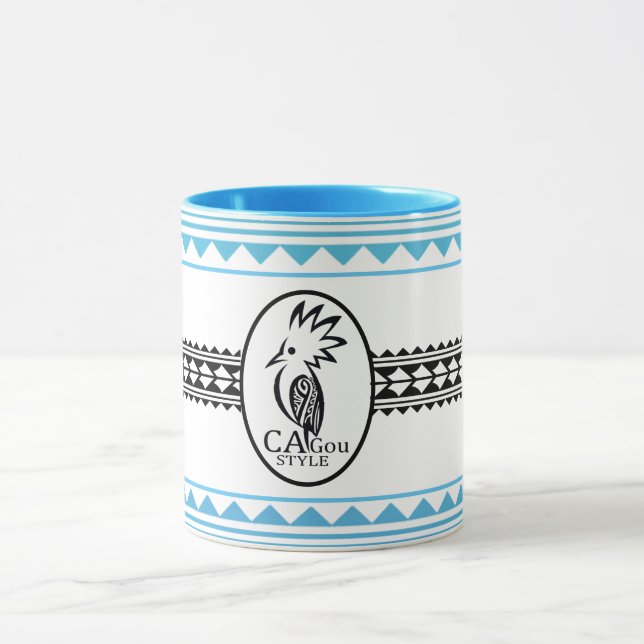 Tribal Kagu Style Blue Combo Mug (Center)