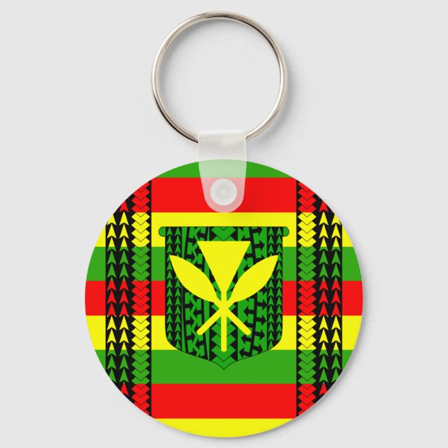 Tribal Kanaka Maoli Flag Keychain (Front)