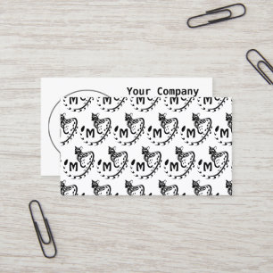 Tribal Large Spotted Genet Monogram Business Card