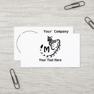 Tribal Large Spotted Genet Monogram Business Card