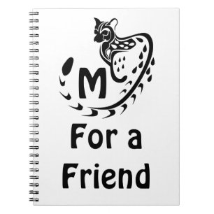 Tribal Large Spotted Genet Monogram Notebook