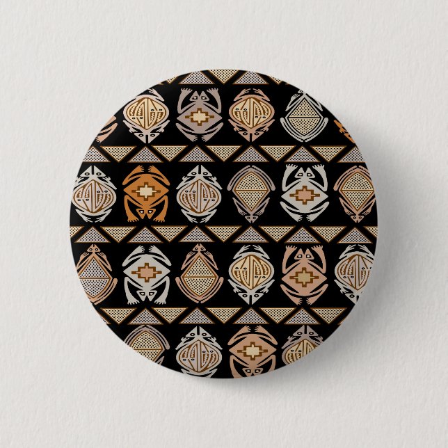 Tribal Leap Frogs 2 Inch Round Button (Front)