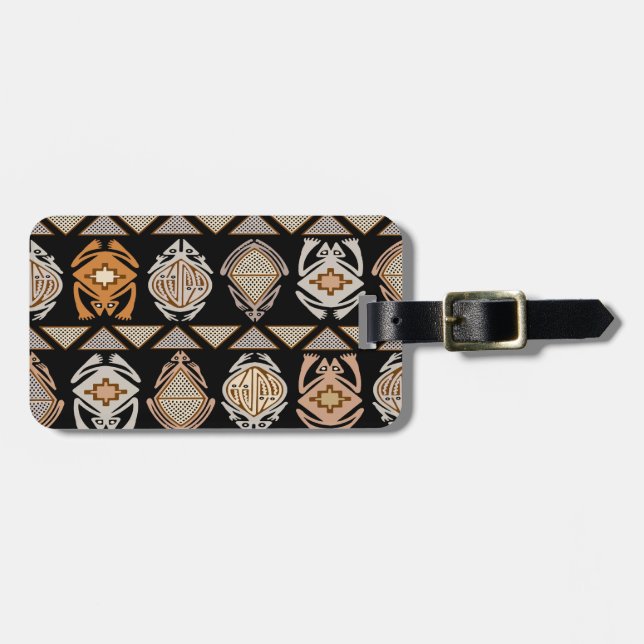 Tribal Leap Frogs Luggage Tag (Front Horizontal)