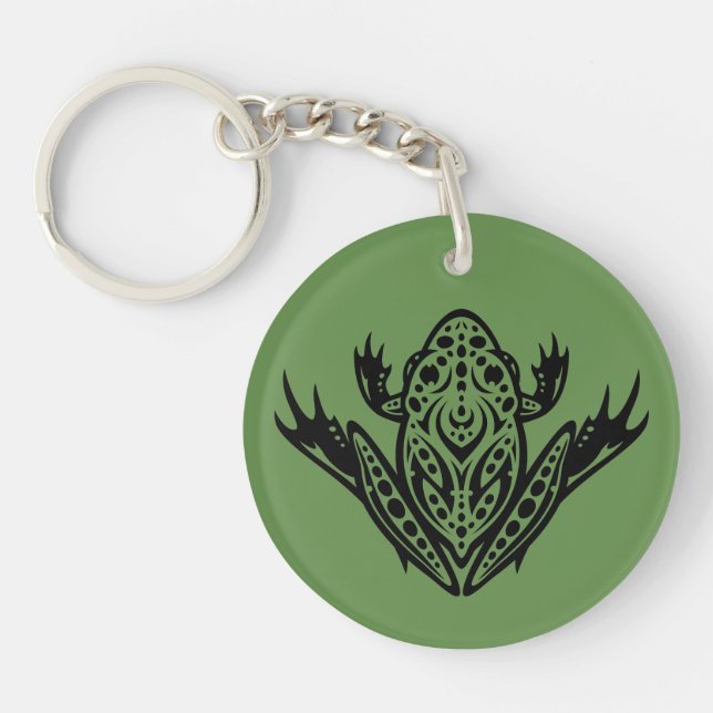 Tribal Leopard Frog Keychain (Front)