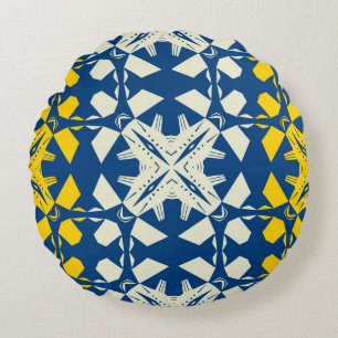 Tribal like asian feel seamless pattern, abstract round pillow
