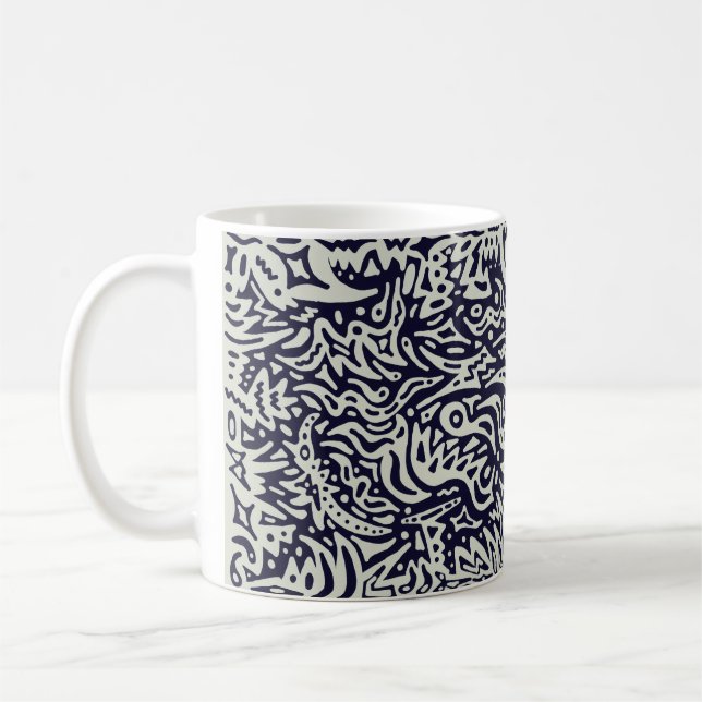 Tribal Like Doodle Mug (Left)
