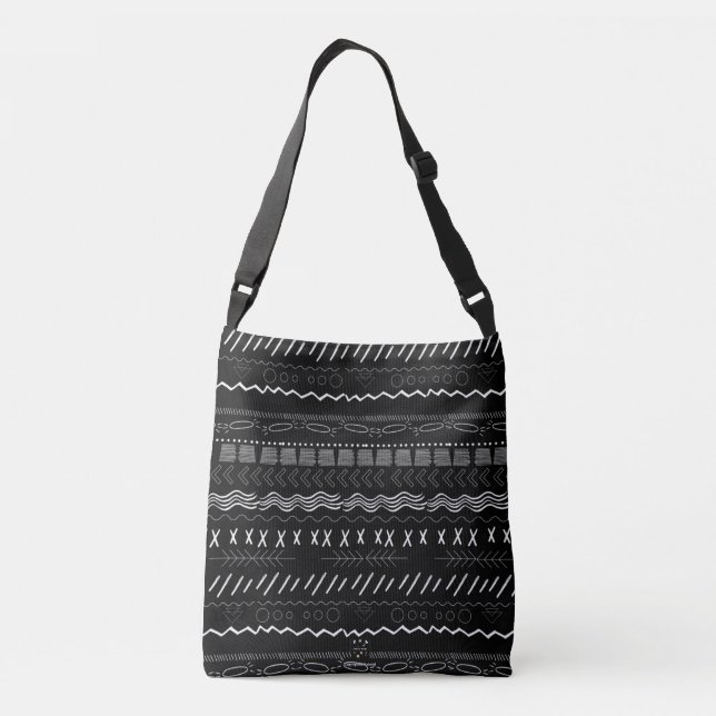 TRIBAL LINES (BLACK)CROSSBODY BAG (Back)