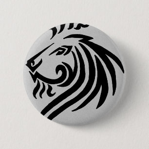 TRIBAL LION 2 INCH ROUND BUTTON