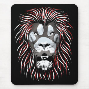 Tribal Lion Face Mouse Pad