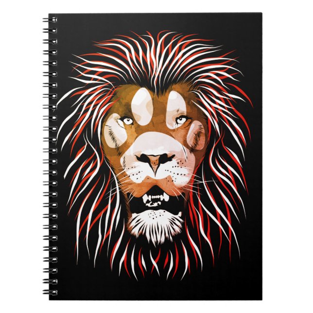 Tribal Lion Face Notebook (Front)