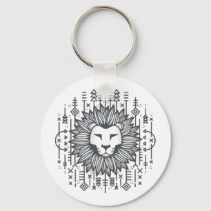 Tribal Lion Keychain