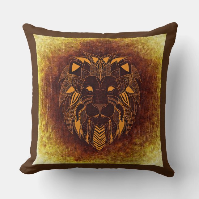 tribal lion pillow (Front)