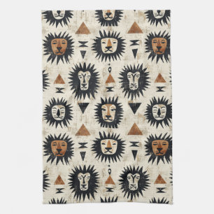 Tribal Lion Safari Pattern Kitchen Towel