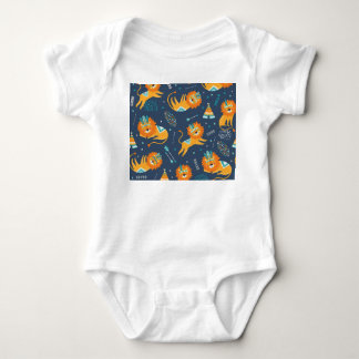 Tribal Lions Cartoon Seamless Pattern Baby Bodysuit