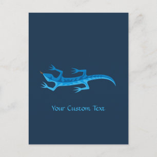 Tribal Lizard Blue Postcard