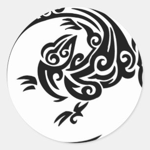 Tribal lizard circle classic round sticker