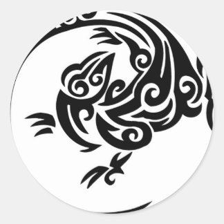 Tribal lizard circle classic round sticker