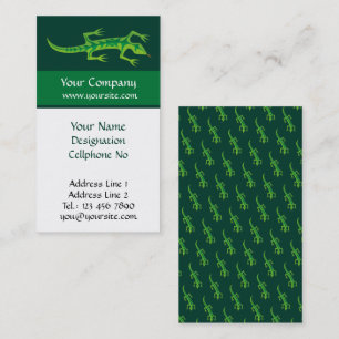 Tribal Lizard Green Business Card