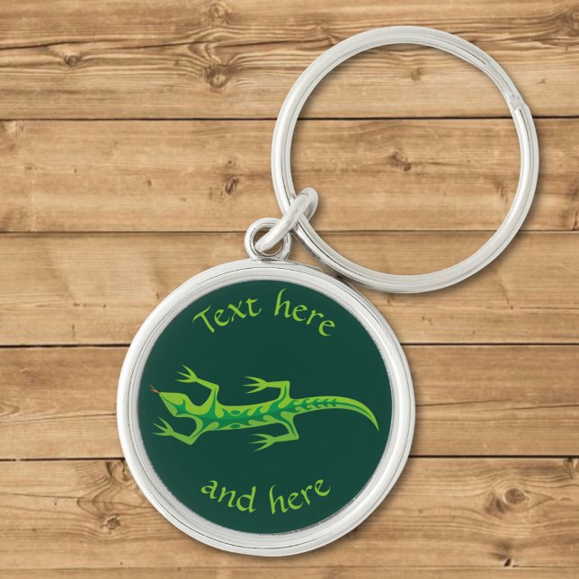 Tribal Lizard Green Keychain (Creator Uploaded)