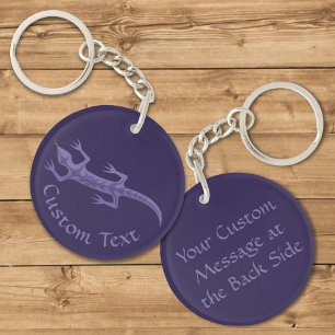 Tribal Lizard Mauve Keychain