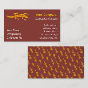 Tribal Lizard Orange Business Card
