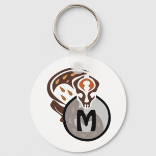 Tribal Malaysian Cat Gecko Monogram Keychain