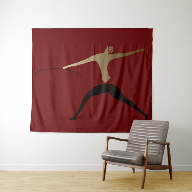Tribal Man - Ancient African Art Warrior Tapestry (In Situ (Horizontal))