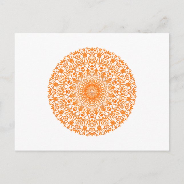 Tribal Mandala Orange Postcard (Front)