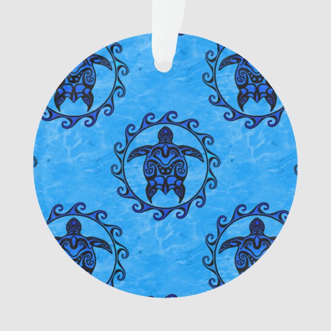 Tribal Maori Sun Turtle Ornament (Front)