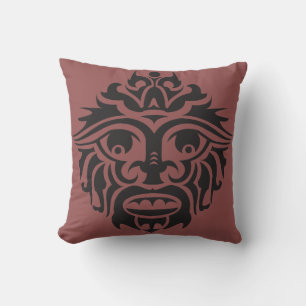 Tribal Mask - Throw Pillow 16" x 16"