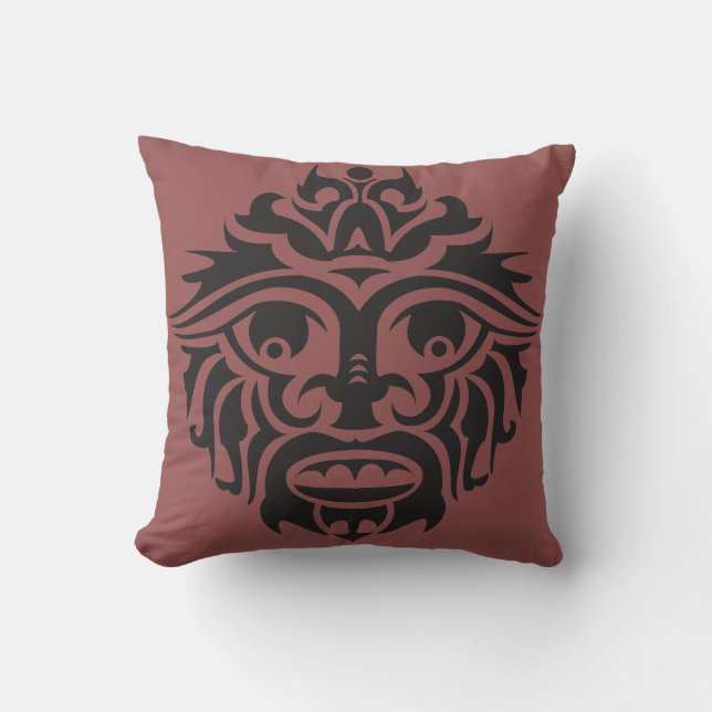 Tribal Mask - Throw Pillow 16" x 16" (Front)