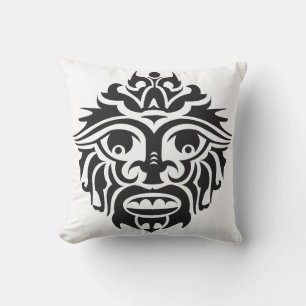 Tribal Mask - Throw Pillow 16" x 16"