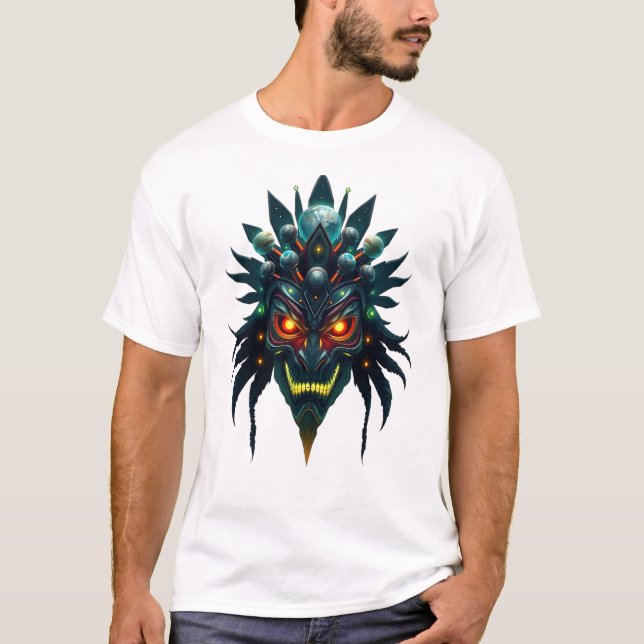 Tribal Mask with Celestial Crown T-Shirt (Front)