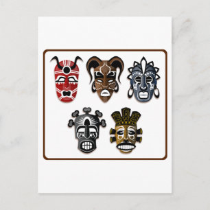 Tribal Masks Postcard