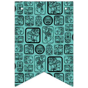 Tribal MAYA ancient mask pattern 1 Bunting Flags