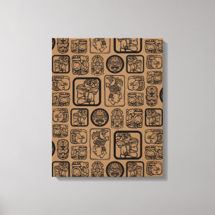 Tribal MAYA ancient mask pattern 1 Canvas Print