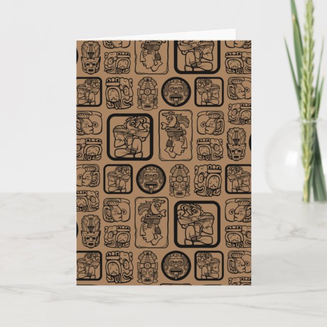 Tribal MAYA ancient mask pattern 1 Card (Front)