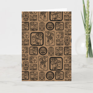 Tribal MAYA ancient mask pattern 1 Card