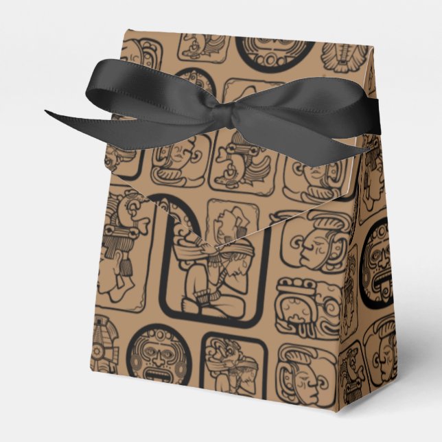Tribal MAYA ancient mask pattern 1 Favor Box (Front Side)
