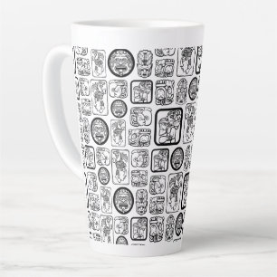 Tribal MAYA ancient mask pattern 1 Latte Mug