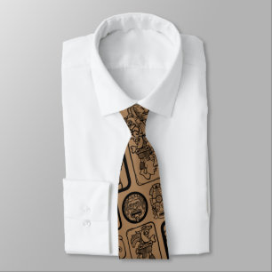 Tribal MAYA ancient mask pattern 1 Tie