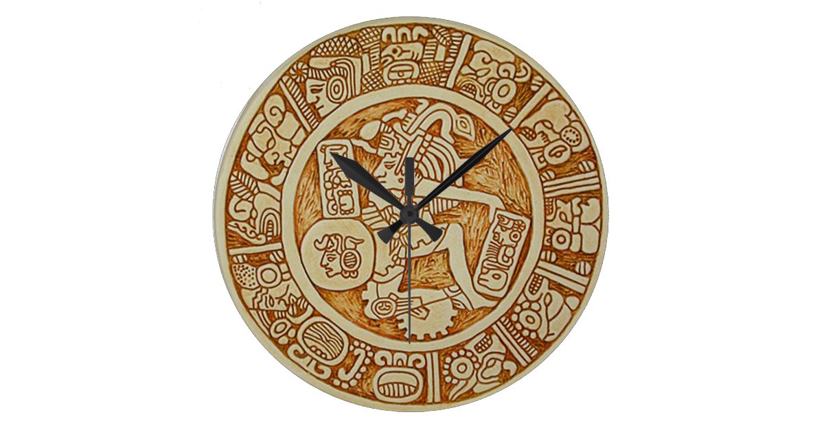 Tribal Maya Warrior Round Wall Clock Aztec Clock Zazzle.ca