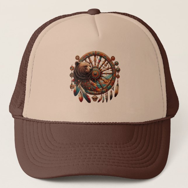 Tribal Medicine Wheel T-Shirt Trucker Hat (Front)