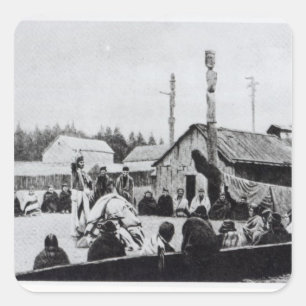 Tribal Meeting Square Sticker