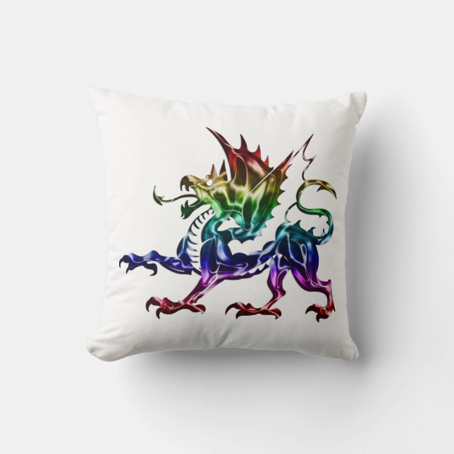 Tribal Metallic Dragon Pillow (Front)