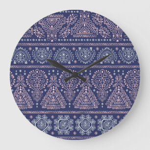 Tribal Mexican, ethnic seamless pattern. Large Clock