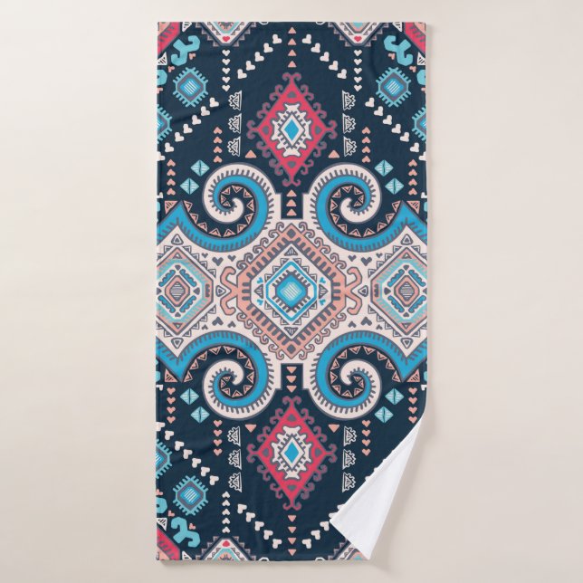 Tribal mexican vintage ethnic seamless pattern bath towel (Bath Towel)