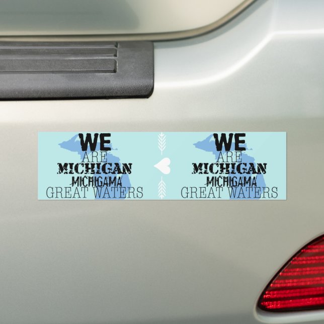 Tribal Michigan Michigama Great Waters Up North Bumper Sticker (On Car)