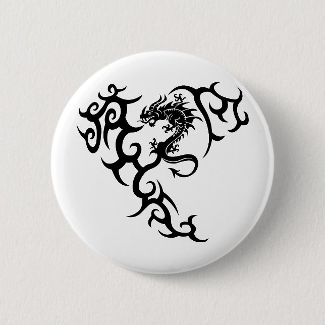 Tribal mit Drache 2 Inch Round Button (Front)