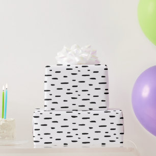 Tribal Modern Black and White Flecks Wrapping Paper